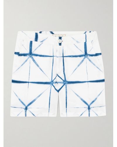 SMR Days Pines gerade geschnittene Shorts aus Baumwolle mit Batikmuster - Blau
