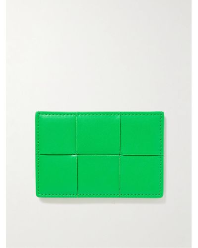 Bottega Veneta Intrecciato Leather Cardholder - Verde