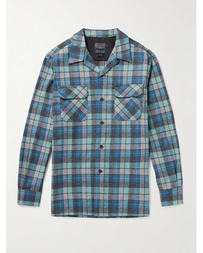 Pendleton Checked Cotton-flannel Shirt - Blue