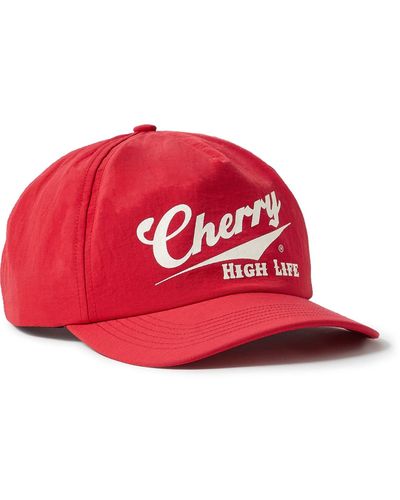 CHERRY LA Logo-print Twill Trucker Hat - Red