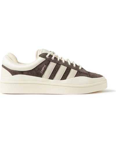 adidas Originals Bad Bunny Campus Leather-trimmed Suede Sneakers - Natural