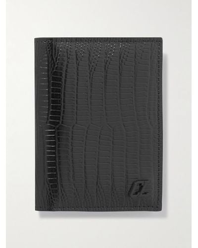 Christian Louboutin Croc-effect Leather Cardholder - Black
