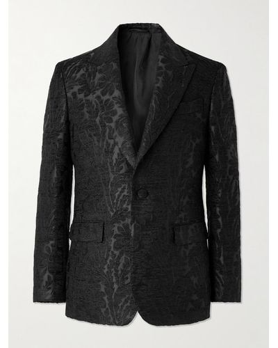 Etro Paisley-jacquard Woven Tuxedo Jacket - Black