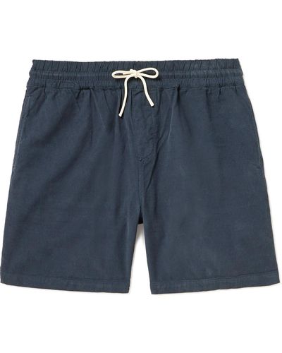 Portuguese Flannel Cotton-corduroy Drawstring Shorts - Blue