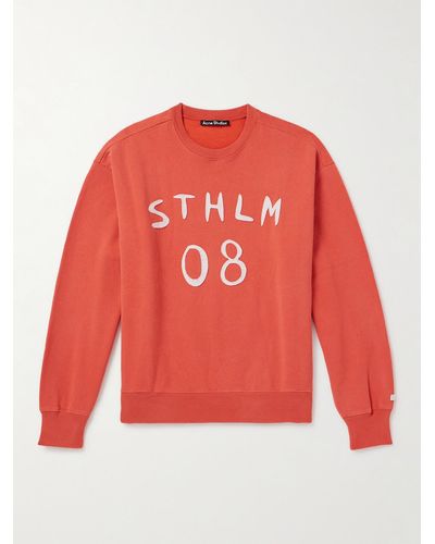 Acne Studios Appliquéd Cotton-jersey Sweatshirt - Red
