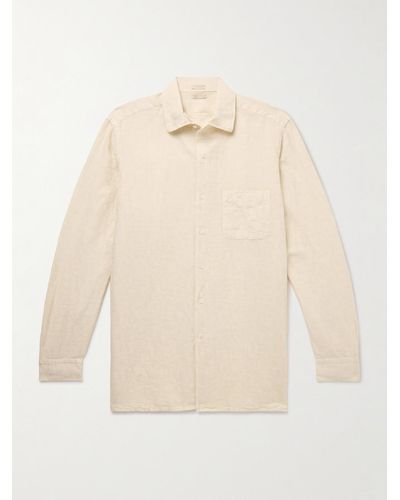 Massimo Alba Bowles Hemd aus einer Leinen-Baumwollmischung - Natur