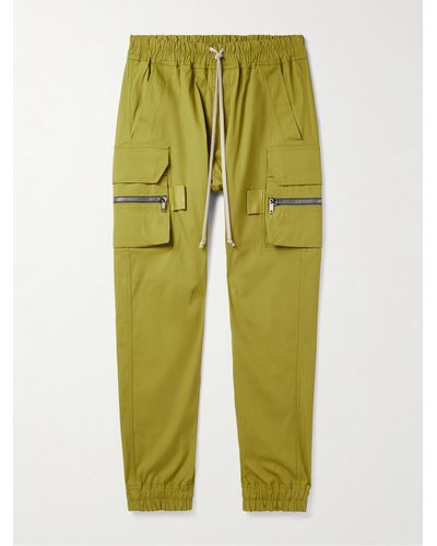 Rick Owens Mastodon Skinny-fit Cotton-jersey Drawstring Cargo Pants - Green