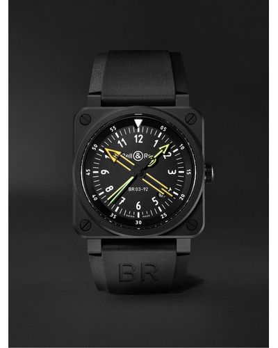 Bell & Ross Br 03-92 Radiocompass Limited Edition Automatic 42mm Ceramic And Rubber Watch - Black