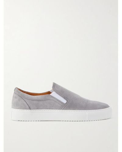 MR P. Sneakers slip-on in Regenerated Suede by evolo® - Bianco