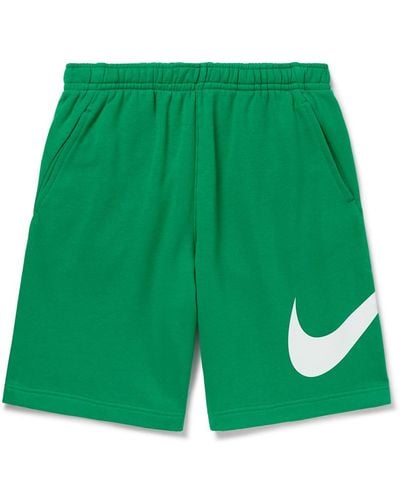 Nike Sportswear Club Straight-leg Cotton-blend Jersey Shorts - Green