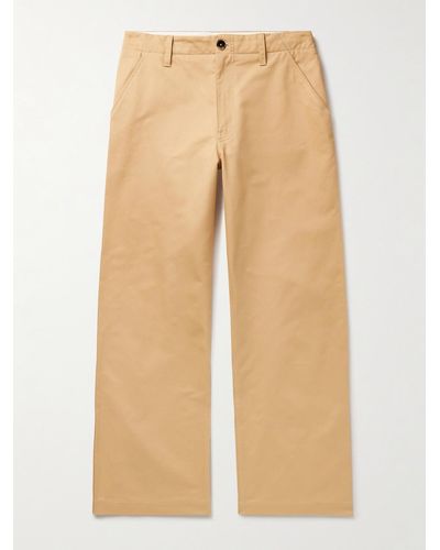 Marni Wide-leg Cotton-gabardine Trousers - Natural