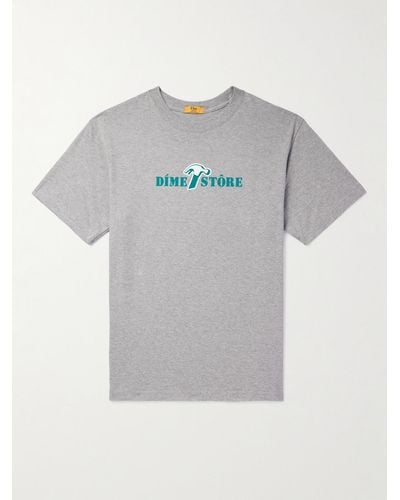Dime Reno Logo-print Cotton-jersey T-shirt - Grey
