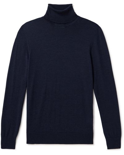 NN07 Richard 6611 Wool Turtleneck Sweater - Blue