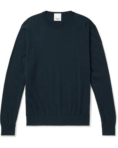 Allude Cotton And Cashmere-blend Sweater - Blue