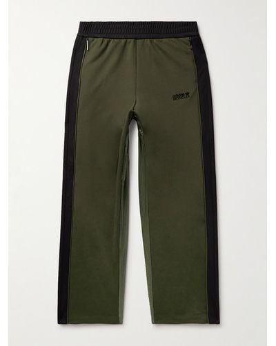 Moncler Genius Adidas Originals Straight-leg Striped Tech-jersey And Shell Sweatpants - Green