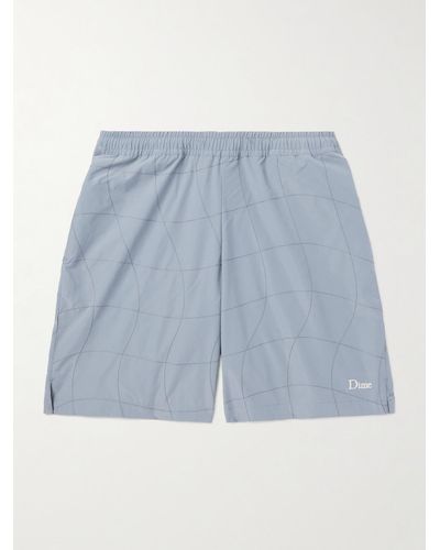 Dime Straight-leg Logo-embroidered Shell Shorts - Blue