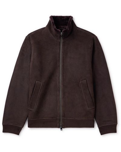 Theory Marco Shearling Bomber Jacket - Brown