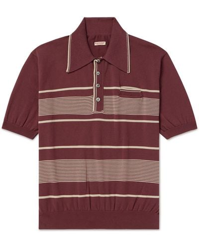 Kapital Carol Striped Cotton-blend Polo Shirt - Red