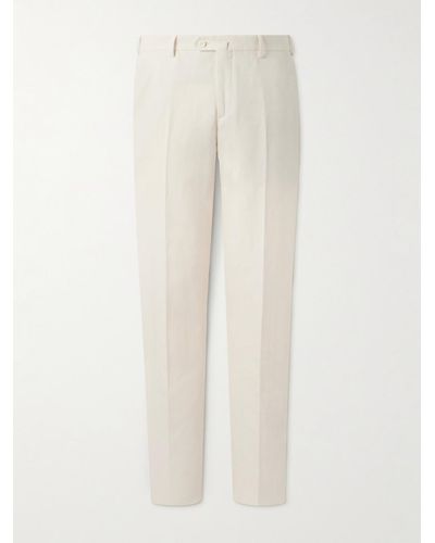 Loro Piana Straight-leg Linen-twill Trousers - White