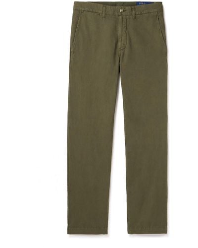 Polo Ralph Lauren Straight-leg Linen And Cotton-blend Pants - Green