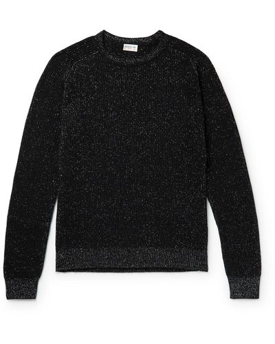 Saint Laurent Metallic Wool-blend Sweater - Black