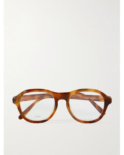 Loewe Brille mit rundem Rahmen aus Azetat in Schildpattoptik - Braun