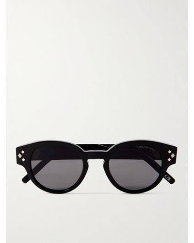 Dior Diamond R2I Sonnenbrille mit rundem Rahmen aus Azetat und silberfarbenen Details - Schwarz