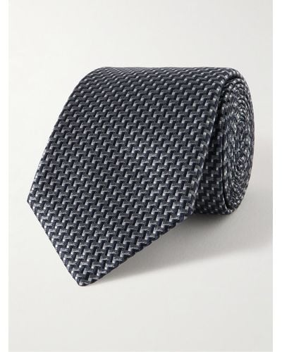 Canali 7.5cm Silk-jacquard Tie - Grey