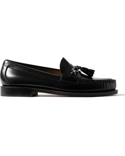 G.H. Bass & Co. Weejuns Heritage Lincoln Embellished Tasseled Leather Loafers - Black
