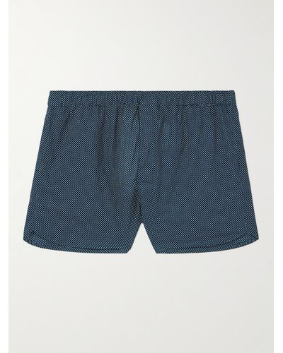 Derek Rose Plaza 21 Slim-fit Printed Cotton Boxer Shorts - Blue
