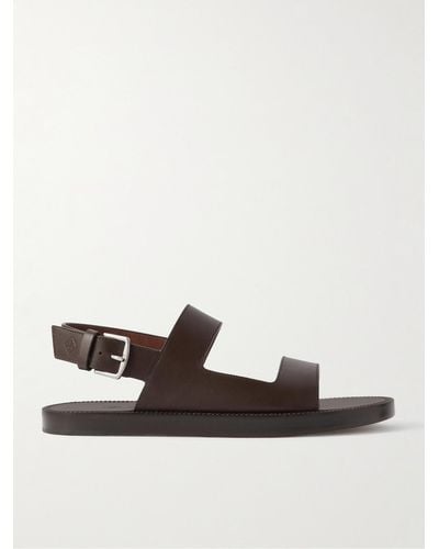Loro Piana Leather Sandals - Brown