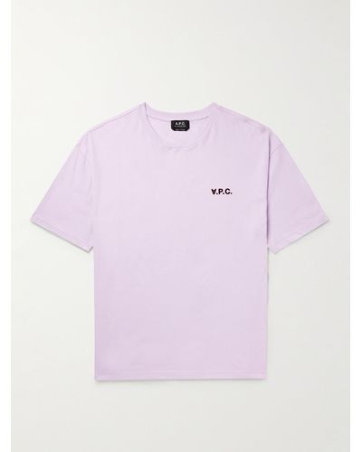 A.P.C. Joachim Logo-flocked Cotton-jersey T-shirt - Pink
