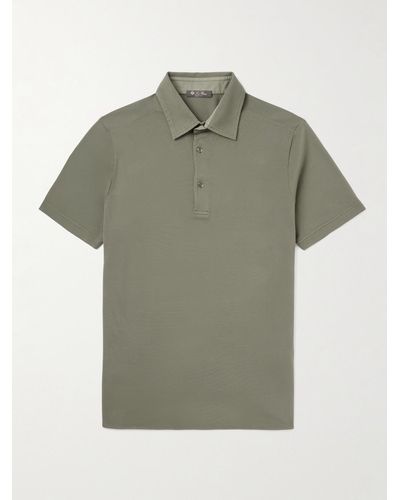 Loro Piana Cotton-piqué Polo Shirt - Green