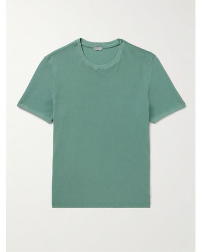 Incotex Slim-fit Icecotton-piqué T-shirt - Green