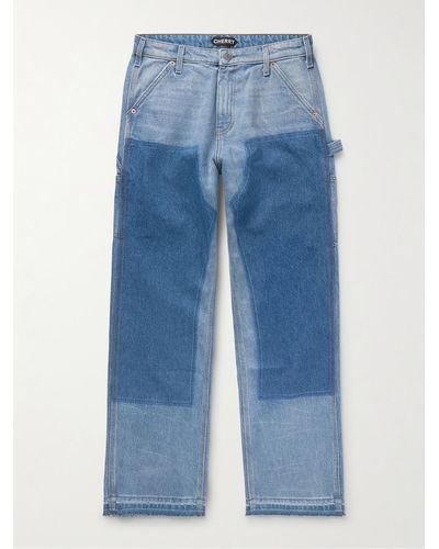 CHERRY LA Jeans a gamba dritta effetto invecchiato - Blu