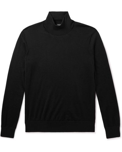 Zegna Cashmere And Silk-blend Rollneck Sweater - Black