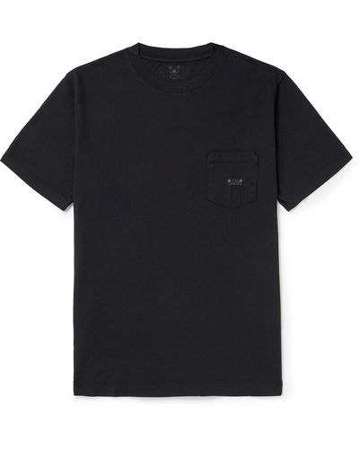 Desmond & Dempsey Logo-print Cotton-jersey Pajama T-shirt - Black