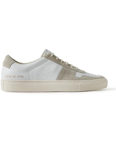 Common Projects Bball Suede-trimmed Leather Sneakers - Brown
