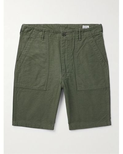 Orslow Slim-fit Straight-leg Cotton Cargo Shorts - Green