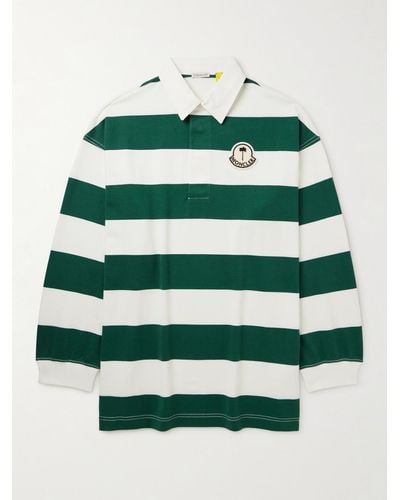 Moncler Genius Palm Angels Oversized Logo-appliquéd Cotton-jersey Polo Shirt - Green