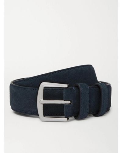 Loro Piana 3.5cm Midnight-blue Suede Belt