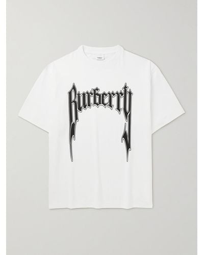 Burberry T-Shirt aus Baumwoll-Jersey mit Logoprint - Weiß