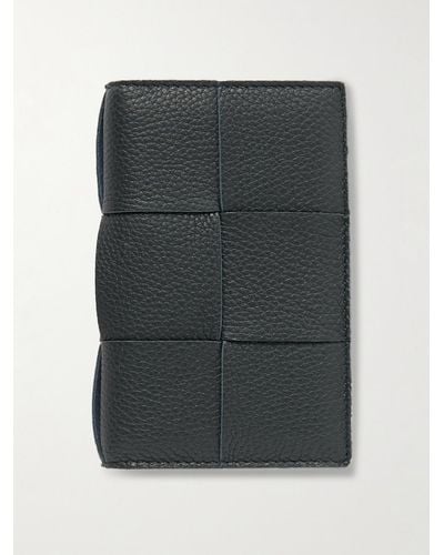 Bottega Veneta Intrecciato Full-grain Leather Billfold Wallet - Grey