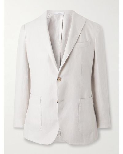 Boglioli K-jacket Unstructured Linen-twill Suit Jacket - White