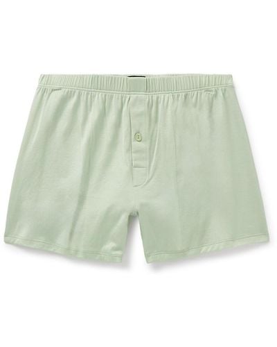 Hanro Mercerised Cotton-jersey Boxer Shorts - Green