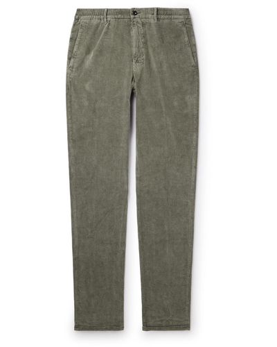 Incotex Straight-leg Cotton-blend Corduory Pants - Green