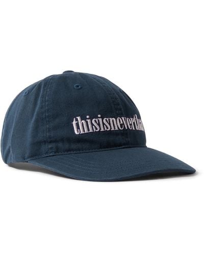thisisneverthat Double Stitch Onyx Logo-embroidered Cotton-twill Baseball Cap - Blue