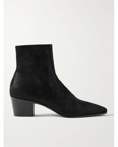 Saint Laurent Vassili Leather Boots - Black