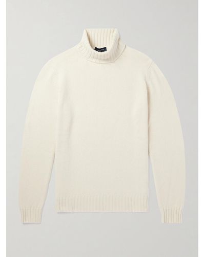 Thom Sweeney Knitted Cashmere Rollneck Sweater - Natural