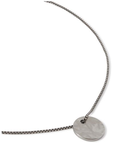 Alice Made This Dog Tag Sterling Silver And Stainless Steel Necklace - Metallic